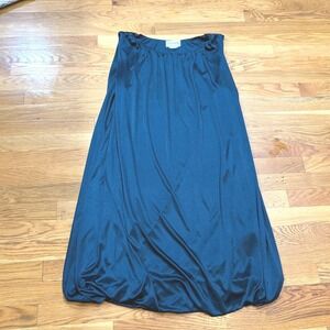 Vintage Tall Girl Blue Green Shimmer‎ Bubble Hem Maxi Dress Sleeveless Oversized